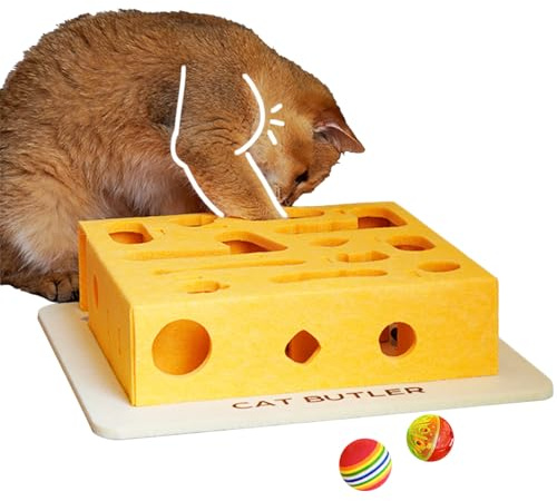 Xijobido Katzen Spielzeug zur geistigen Stimulation und Förderung | Interaktive Filz-Spielschachtel Mit Ball Und Intelligenz-Labyrinth | Haustierbedarf Für Alle Katzengrößen Beschäftigungsspielzeug