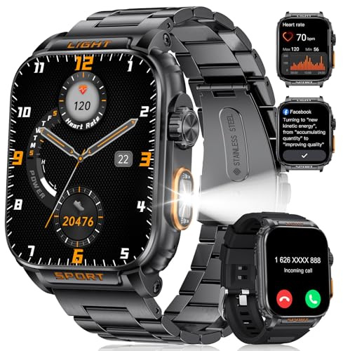 LIGE Orologio da uomo con funzione telefono, fitness watch 100 modalità sportive, tracker di attività/frequenza cardiaca/sonno, IP68 impermeabile Smart Watch uomo, Smartwatch per Android iOS