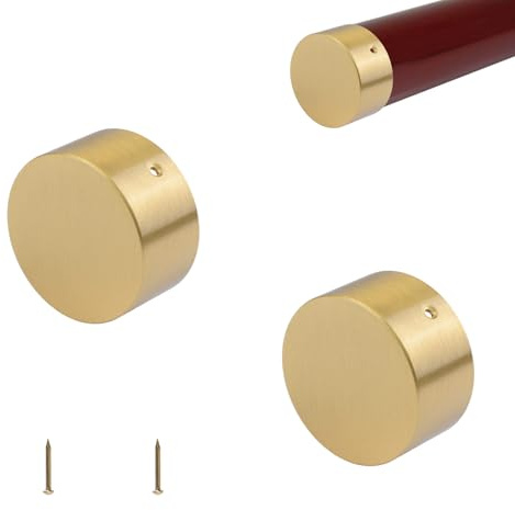 UFURMATE 2Pcs Handrail End Caps, Staircase Steps Round Hand Rail Cover Brass Pipe Plugs Durable Hand Railing Fittings for 36mm/1.42in