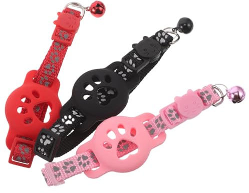 HAPINARY 3 Stück Reflektierende Peilsenderhalsbänder aus Nylon und Silikon für Katzen und Welpen mit Verbesserter und Präziser Ortung für Täglichen und Outdoor Gebrauch