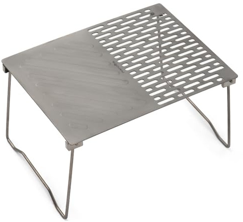 Aumotop Parrilla Plegable para Fogata, Parrilla Portátil Ligera para Barbacoa Ti, Acampar Al Aire, Senderismo con Patas (3)