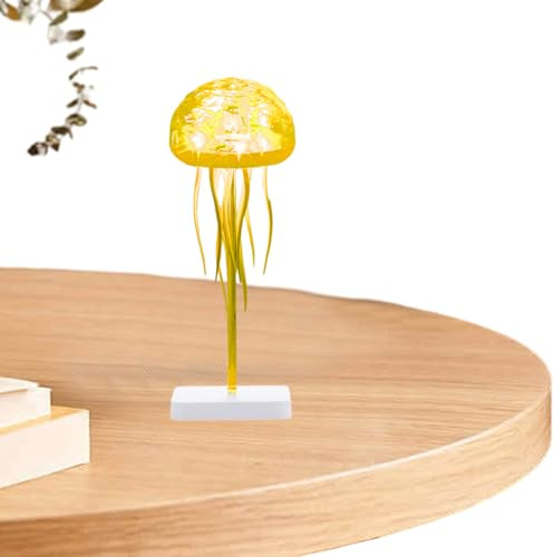 Lámpara de mesa de medusas, luz nocturna con control de voz para dormitorio, sala de estar, acuario, cumpleaños, lámpara flotante de abdominales con sensor táctil, patas de baile, degradado a todo
