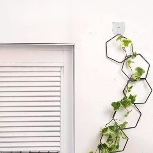 Treillis à chaîne pour plantes grimpantes – Kit de support mural hexagonal de 18 pièces, résistant aux intempéries, finition mate, idéal pour lierre, Philodend