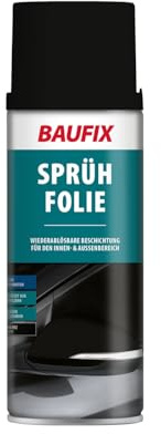 BAUFIX Sprühfolie schwarz, matt, 400 ml, Oberflächenschutz vor Kratzern und Schmutz, Felgenfolie, hochwertige Beschichtung