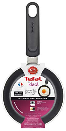 Tefal Ideal Mini One Egg Wonder Non-Stick Frying Pan, 12 cm, All Hobs Compatible Except Induction, Black, B5810042