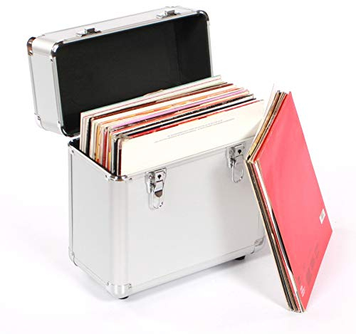 Studio X 12 Vinyl Record Collection DJ Flight Case Storage Box Silver - Holds 50