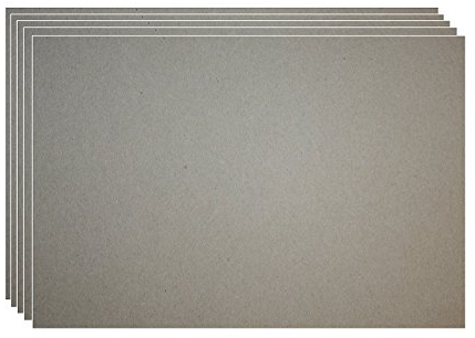 Dynamic24 50x Pappe Graukarton Graupappe 0,5mm Bastelpappe Buchbinderpappe basteln