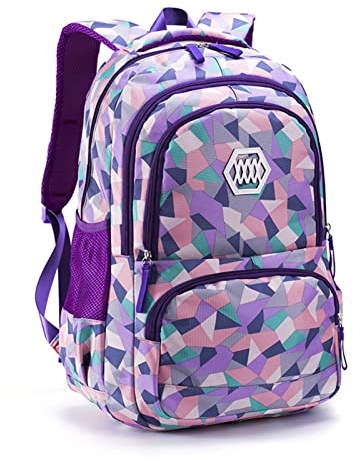 IvyH Schulrucksack Mädchen Teenager Schultaschen Jungen Ranzen Ergonomischem Kinder Rucksäcke Verweilen Druck Schulranzen für 8 10 15 Jahre School Bags for Boys Girls Schulranzen Groß für Schule