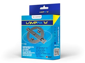 Lampenaufhängung, Befestigung, Installation für Wand und Decken Leuchten Komplett-Set für Standard Hohlwand- oder Unterputzdose mit Ø 60mm (Schraubenabstand) 62mm (Innenmaß) DIN49073-1