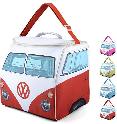 Board Masters - Volkswagen Isolierte Kühltasche-Box-Thermotasche-Campingcooler-Picknicktasche T1 Bulli Bus (Rot)
