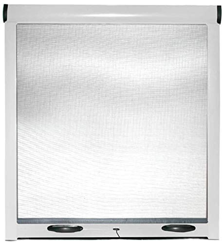 Insektenschutz-Rolle für vertikale Schiebefenster, reduzierbar, Weiß 9010