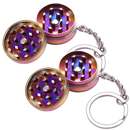 Kinstecks ​​2 piezas molinillo de hierbas Mini molinillo de especias de aluminio molinillo de especias perfecto para el entusiasta que desea excelencia culinaria-colorido