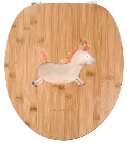 Mr. & Mrs. Panda Motiv WC Sitz Pferd Springen - Geschenk, Bauernhof, Toilette, WC-Sitz, Pony, Toilettendeckel, ausreiten, Landwirtin, Klobrille,