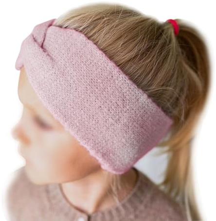 Papierdrachen Fascia per capelli per bambini in maglia – rosa – comoda ed elegante con nodo – accessorio perfetto per ragazzi e ragazze