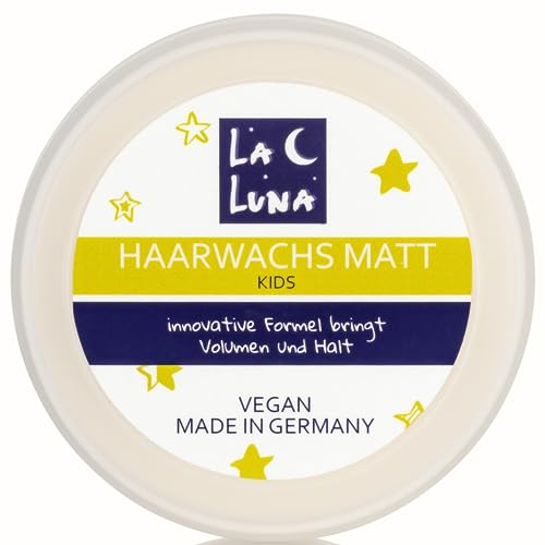 Haarwachs für Kinder, matte Paste, Kids Styling Creme, vegan, wasserlöslich, Volumen Haar Pflege, Mädchen, Jungen, Kleinkind, Made in Germany, LA LUNA - 100 ml