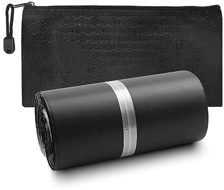 Sanitary Napkin Disposal Bag 100 Pcs with Zipper Bag 1 Pack Women (Black)