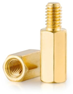 TULDYS M5 Sechskantbolzen, männlich zu weiblich, Messing, Abstandshalter, Sechskant, Messing, Abstandshalter, Abstandshalter, Schraube, Säule, Computer, PC, Motherboard, Hohlschraube(M5X20mm 7mm (10