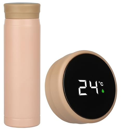 Belle Vous Termo Pequeño con Pantalla LED de Temperatura - Garrafa Termica Inteligente Rosa de Acero Inoxidable de 280 ml - Botella para Mate Te Cafe Agua Caliente o Fria