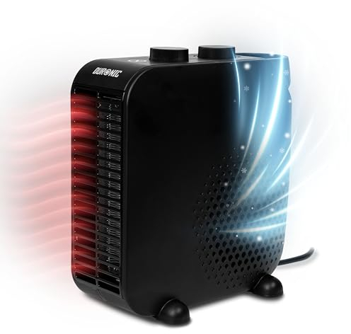 Duronic HV21 Termoventilatore elettrico| potenza 1200W /2000 W| riscaldamento e getto d'aria fredda| indicatore luminoso e protezione dal surriscaldamento| Utilizzabile in verticale o in orizzontale