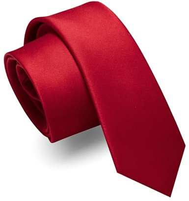 JEMYGINS Schmale Herren Matte Krawatte einfarbig in verschiedenen Farben 6cm