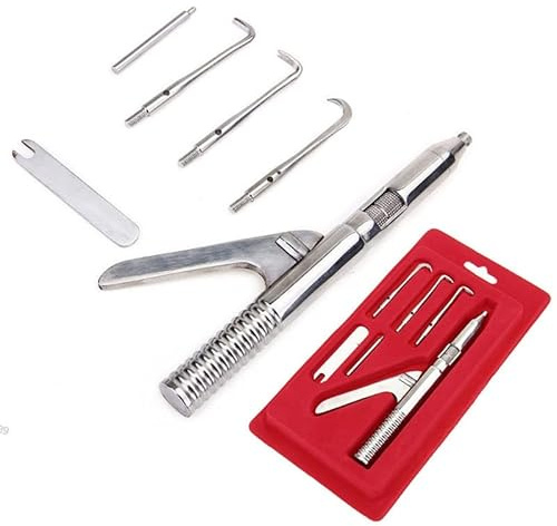 Bceer Sacacoronas Dental Automático con 3 Puntas Fijables Y 1 Llave Instrumentos De Acero Inoxidable