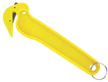 Coltello giallo con gancio, taglierina, coltello di sicurezza, taglierino, coltello da lavoro, coltello di sicurezza per taglierina, taglierino per cartone, coltelli multiuso, magazzino, apriscatole,
