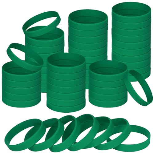 NAHRMY Silicone Wristbands Blank Rubber Bracelets, 120 pcs Sports Party Silicone Elastic Wristband Bulk Bracelet bands for Events School Teacher Supplies