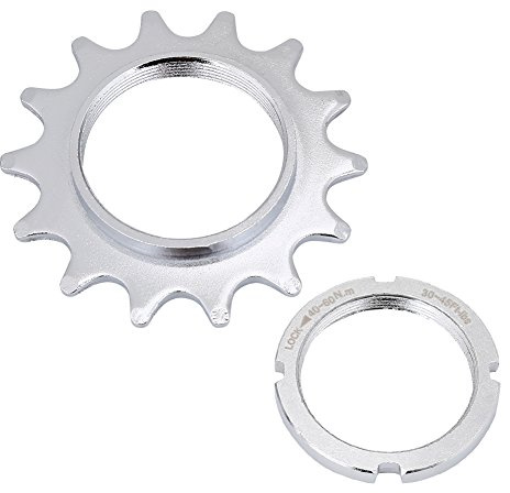 Hapivida Rueda Libre de Bicicleta de Una Sola Velocidad, Piñón de Bicicleta de Acero Tipo Roscado Piezas de Repuesto de Rueda Libre con Anillo de Bloqueo para Bicicleta de Piñón Fijo