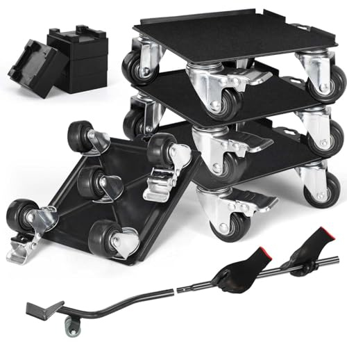 VLULBDB Heavy Movers with Wheels,Heavy Duty for Piano Pool Table afe Moving Equipment Double Bearings and Locks 360° Rotation Casters Load 2000 Lbs,(6.3x6.3 Grey)