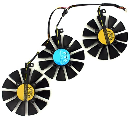 Graphics Card Cooling Fan Replacement for Asus ROG Strix GTX 1060 1070 1070Ti 1080 1080Ti RX 570 580 480 Dragon GTX1070 Gaming Series PLD09210S12HH 85mm 12V 0.4A 6Pin Video Card Cooler Fans (3PCS)