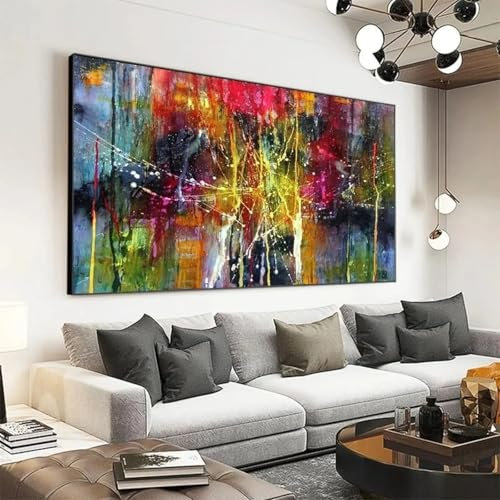 NXMYDBD Großformatiges Druckgemälde, Wandgemälde, farbenfrohes abstraktes Wandkunstbild, Gemälde für Wohnzimmer, Heimdekoration, Poster, 60 x 120 cm, ungerahmt