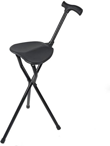 BIANRUN Canne Bastone da passeggio portatile Sedia Sedile Stampella Sgabello Anziani Pieghevole Treppiede pieghevole È così gentile da parte tua Safehappy
