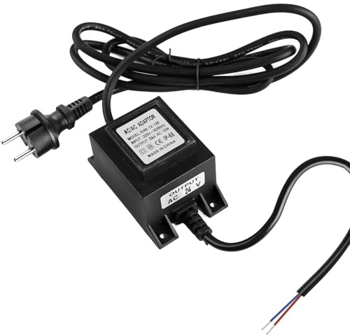 BAIFULAI LED Trafo 24V Netzteil AC/AC 15W 0.6A, Wasserdicht IP68, Transformator 220V 24V mit Stecker, Kompatibel mit LED-Beleuchtung und Teichpumpen