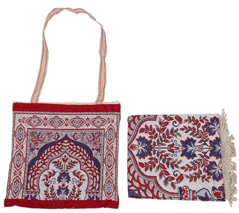 Juego de Toallas y Bolsa de Playa Turca Elegante de Secado Rápido, Toalla de Piscina de Picnic de Gimnasio de Algodón Ligero con Diseño Elegante para Viajes (Rojo)