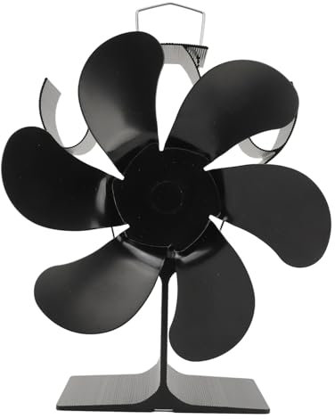 lvifloae Ventilateur de cheminée à 6 pales Chaleur et puissance Ventilateur de chaleur silencieux à recirculation d'air chaud rapide pour cuisinière à gaz Poêle à briquettes Poêle