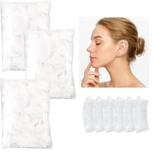 DJCIW 300 Pack Clear Disposable Ear Covers for Shower, Hair Dye, and Bathing Waterproof Plastic Ear Protectors for Adults