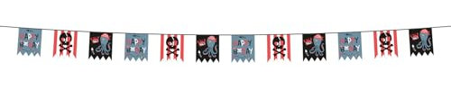 Folat 27471 Decorazione pirata per compleanno bambini - Ghirlanda di Bandierine - Pirate Party - 6 meter - Festa dei pirati, ragazza e ragazzo