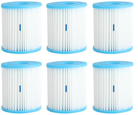Windfromort Poolfilter 6 Stück Gr.I, Whirlpool Filterkartusche aus Hochwertigem Papiermaterial – Effektive Filtration & Leichte Reinigung, Langlebig & Passend für Lay-Z-Spa und Andere Whirlpools