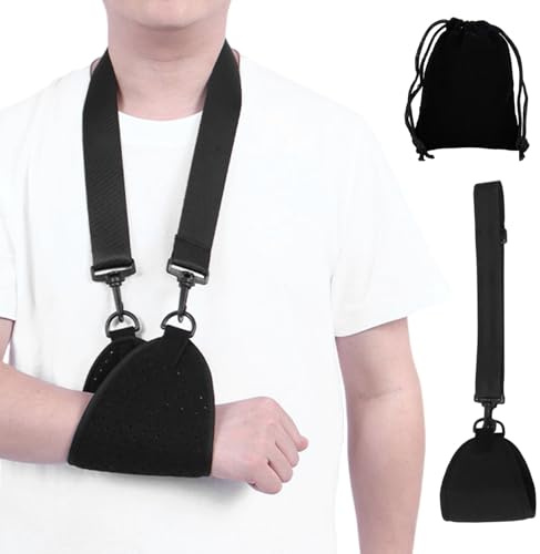 Arm Sling for Shoulder Injury Adjustable Sling for Arm Support Breathable Shoulde r Sling Support Arm Sling for Wrist Injury with Black Storage Bag for Wrist Elbow Shoulder Injuries Fracture(Black)