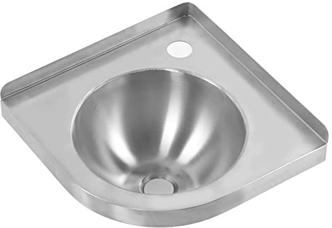 AYNEFY Lavello con Lavabo Triangolare Ad Angolo, Acciaio Inossidabile 304, Design Salvaspazio, Ideale per e Barca, 30,5x30,5x13 Cm