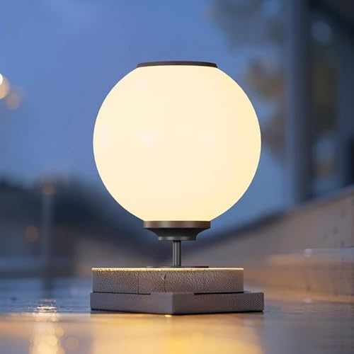 Farolas solares para Exteriores, Modernas lámparas de Pilar con Globo acrílico, luz LED Solar para Caminos, iluminación de bolardos para paisajismo, iluminación para porches, jardi