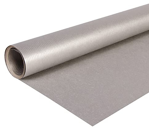 Clairefontaine 95776C rulle (silverfärgat kraftpapper, 3 x 0,70 m, 60 g, PEFC, perfekt för dina pysselprojekt) 1 st silver