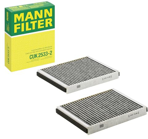 MANN-FILTER CUK 2533-2 Filtro aria cabina - Filtro Antipolline con Carbonio attivato - (set da 2) per Autovetture + veicoli commeriali