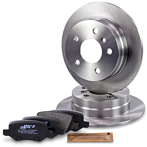 BESTPRICE Set freni asse posteriore incl. dischi freno Ø 258 mm pieni + pastiglie freno posteriori, compatibile con MERCEDES Classe A (W169), Classe B Sports Tourer (W245)