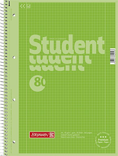 BRUNNEN Collegeblock Premium Student Colour Code | A4, Lineatur 28, 80 Blatt, kiwi