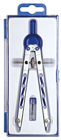 ALCO-Albert Compas géométrique 1356-15 avec guide-roue dentée, longueur 165 mm, bleu/violet