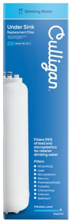 Culligan RC-EZ-4 Premium Water Filtration Replacement Cartridge for Under-Sink, Refrigerator, & RV Systems - EZ Change Water Filter System (500 Gallon Life)
