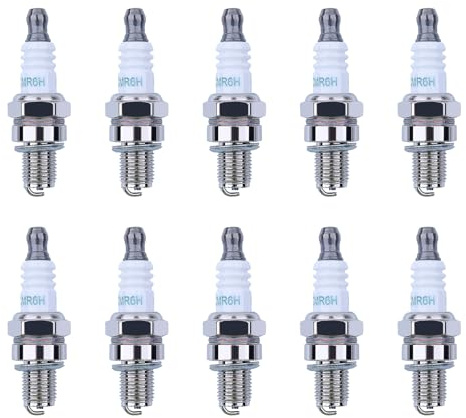 AUMEL 10 Pièces Bougie D'allumage CMR6H pour Honda pour Stihl FS90 FS110 HL90 HT100 KM90 BR500 4 temps Tronconneuse Tondeuse Coupe-bordures Bougie Allumage Remplacement pour NGK 3365