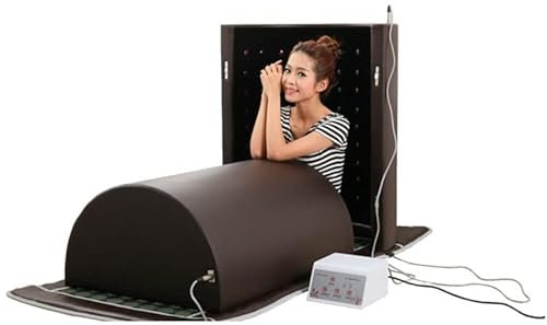 TEHONGMAI Far Infrared Sauna Dome, 360 Degree Complete Coverage Personal Sauna Capsule with Pillow, Extra Large Professional Sauna with Infrared Mat with Tourmaline and Germanium Stones