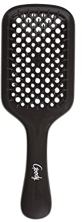 Planet Goody Ocean Rescue Vented Paddle Brush – Black Detangling Brush for All Hair Types, Flexible Bristles, Ouchless Design, Speeds Up Drying, Ideal for Wet or Dry Hair & Styling